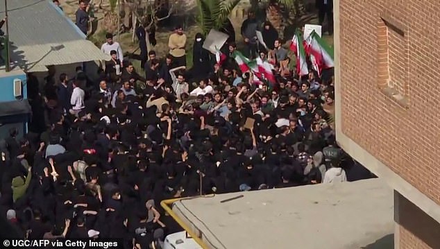 Meanwhile, brave protestors have been chanting 'Death to Khamenei' in the streets of Tehran after thousands were killed by pro-government security forces