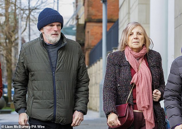 Noel and Bernie McNally, parents of Natalie McNally, outside Belfast Crown Court today ahead of a trial for Stephen McCullagh