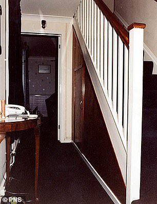 The hallway inside Huntley's house of horrors