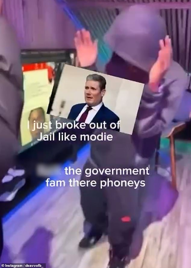 The clip of Boakye (pictured) saw him say: 'F*** the government fam, there [sic] phoneys,' alongside a picture of Prime Minister Sir Keir Starmer