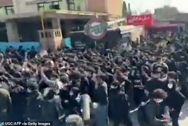 Video footage from last weekend showed protestors clashing with members of the Basij, a volunteer internal police force that is a branch of the IRGC