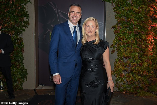 Malinauskas (pictured with wife Annabel) said he wants Australians to be 'working on submarines with high paying jobs so they can afford their own home', rather than aged care