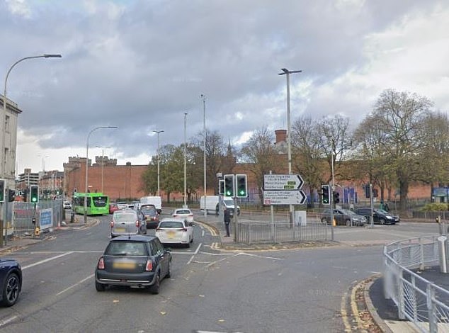 The fatal attack took place after the defendant escaped injury when the car he was driving overturned near Leicester Royal Infirmary
