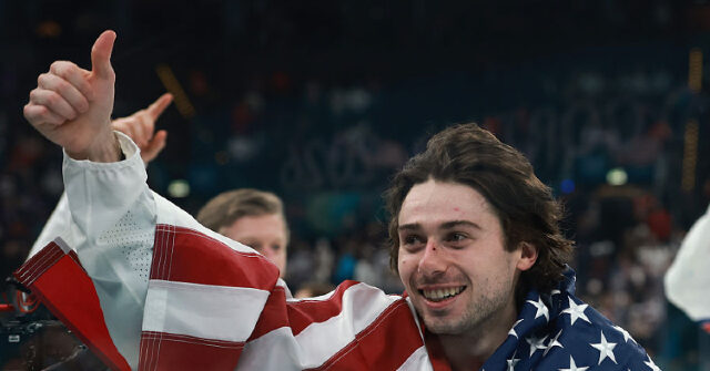 Team USA Hockey Star Quinn Hughes Thanks Troops After Winning Gold