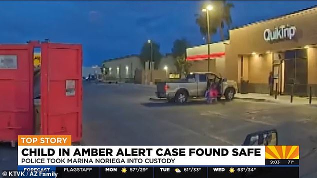 On Sunday morning, a QuikTrip security guard, only identified as C Edmonds, recognized the toddler and the woman from an Amber Alert he had seen the day before