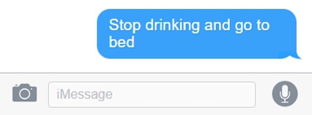 Mr Levitt tried to end the conversation by saying, 'Stop drinking and go to bed'