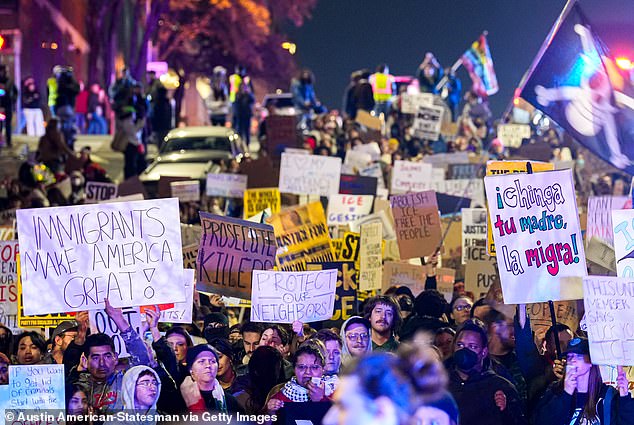 The newly released documents suggest that ICE has killed more US citizens than originally believed. The agency has been under tense criticism with protests erupting across the country. Anti-ICE protesters in Austin, Texas are pictured above on January 30