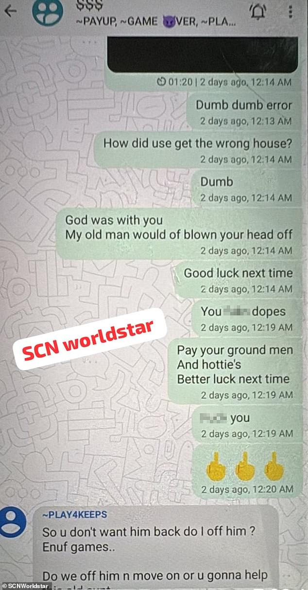 WhatsApp messages linked to 'PLAY4KEEPS' suggest the kidnappers discussed 'offing' him and warned others to 'stop playing games'