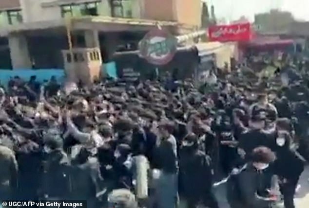 Video footage from last weekend showed protesters clashing with members of the Basij, a volunteer internal police force that is a branch of the IRGC