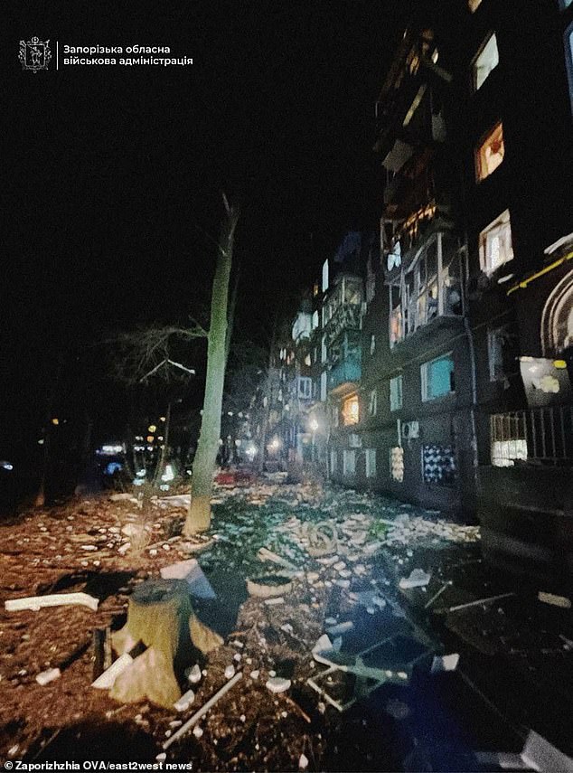 A Russian drone attack on Zaporizhzhia left one dead and six injured