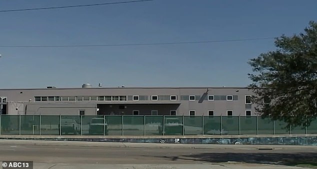The empty warehouse, pictured above, operated as a shelter for women and children before it was turned into a facility to house migrant children. It has been empty since last year