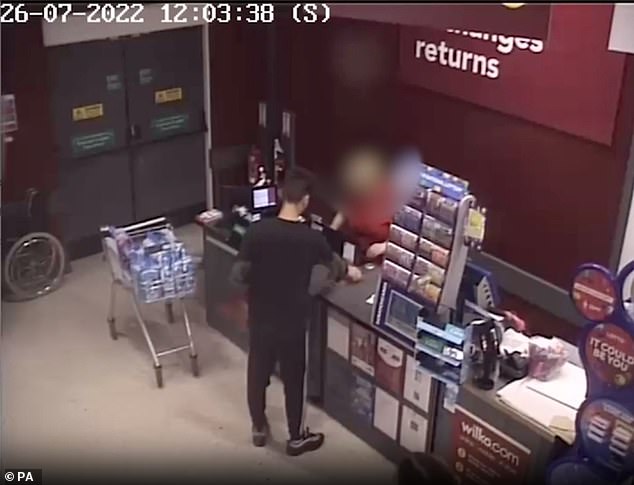 Pictured: He was seen on CCTV buying a knife from Wilko before carrying out the attack