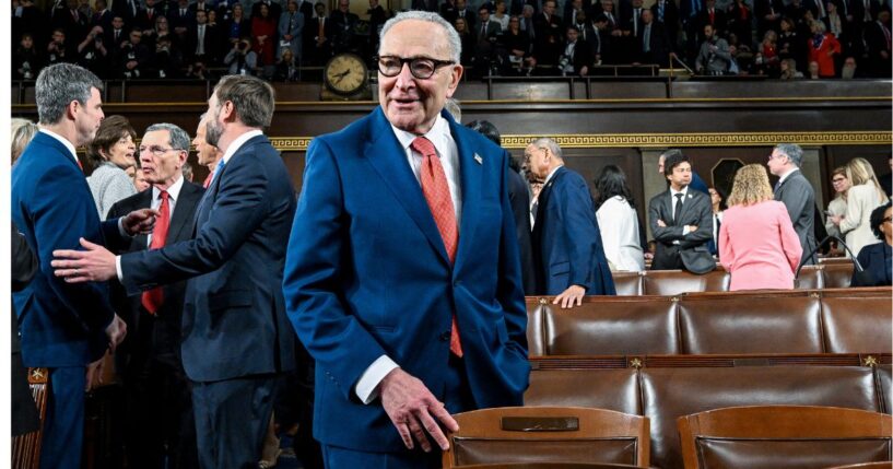 Sen. Chuck Schumer Defends Democrats' Decision to Sit During SOTU, After Trump Invited Them to Stand if They Support Americans Over Illegals