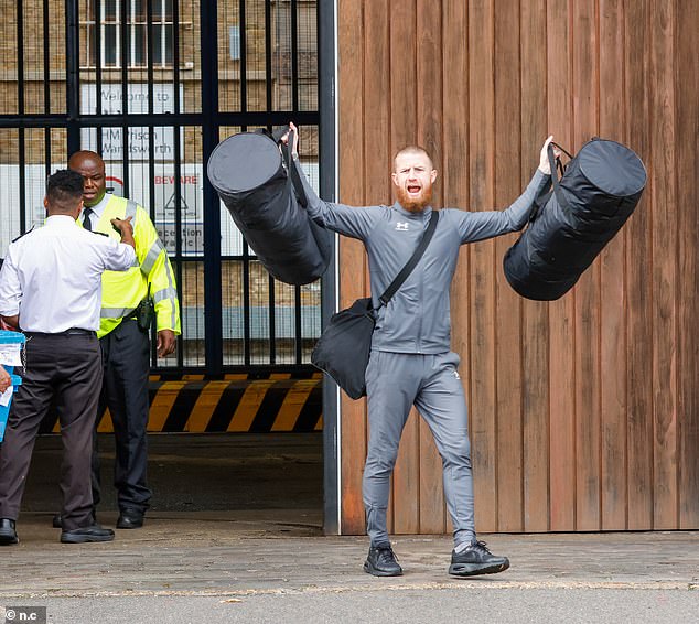 On the first day of Labour's scheme in September 2024, lags released early were seen celebrating outside jails. Pictured: A man celebrates as he is released from HMP Wandsworth