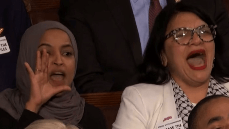 Ilhan Omar, Rashida Tlaib Try To Shout Down Trump During State Of The Union