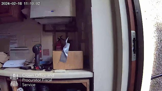 Pictured: the duct tape used by Campbell in an attempt to cover cameras