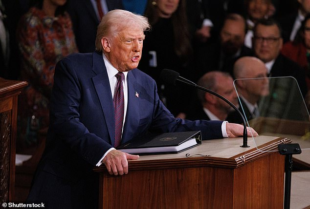 US President Donald Trump gives remarks before a Joint Session of Congress in the House Chamber of the US Capitol Building in Washington DC, on March 4th 2025