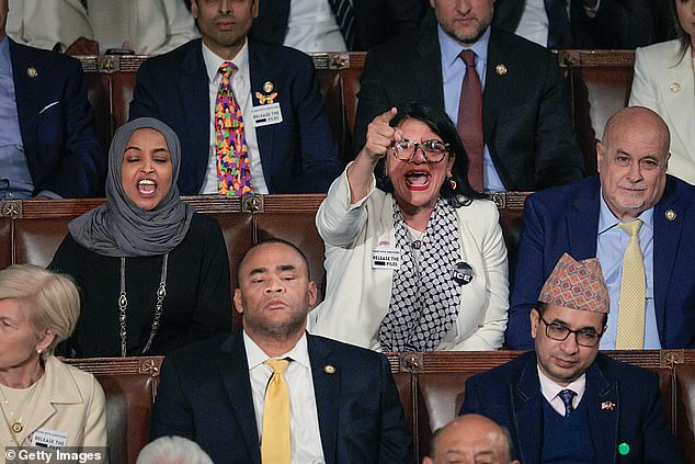 REVEALED: Rashida Tlaib's racially charged slur as Republicans drowned her out with U-S-A chant