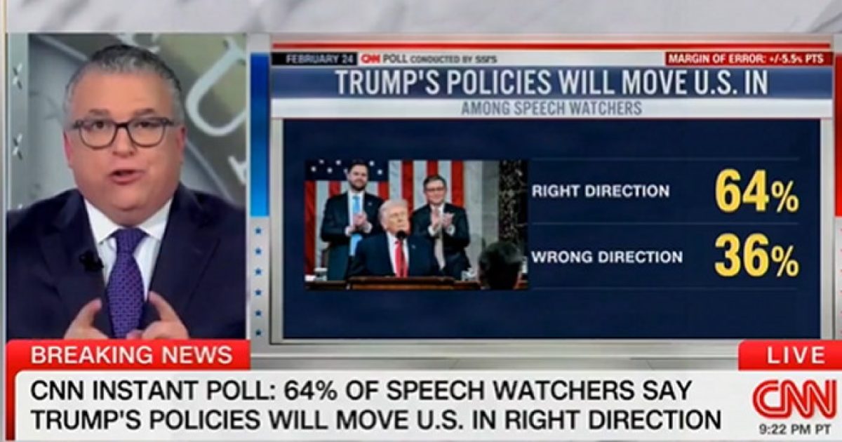 Trump Actually Gained Support During SOTU Speech Reports… CNN (VIDEO)