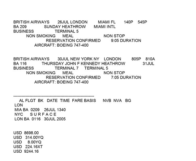 The disgraced financier was released under house arrest to his waterfront mansion in Palm Beach on July 22, 2009, after serving 13 months for soliciting a child for prostitution. Pictured: Email regarding Ms Ferguson's BA flight to New York to see Epstein days after his release