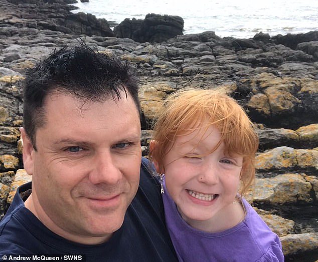 Andrew McQueen, 52, was driving home from a trip to Peppa Pig World with Poppy, 10