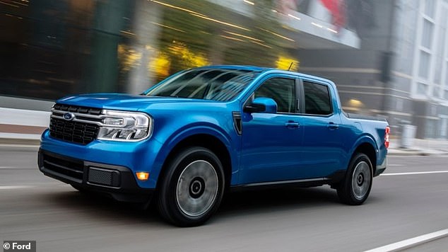 Around 400,000 Ford Mavericks made between 2022 and 2026 have also been recalled. Pictured above is a 2022 Ford Maverick Hybrid