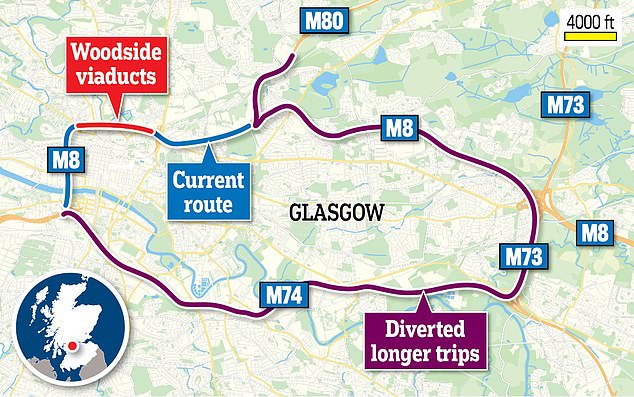 The repairs could result in traffic being sent on a lengthy diversion