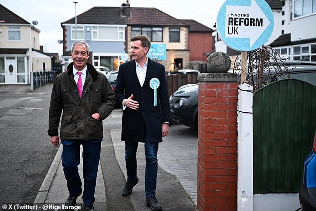 Nigel Farage visited Gorton and Denton on Wednesday night, speaking to voters alongside Reform UK's candidate Matthew Goodwin