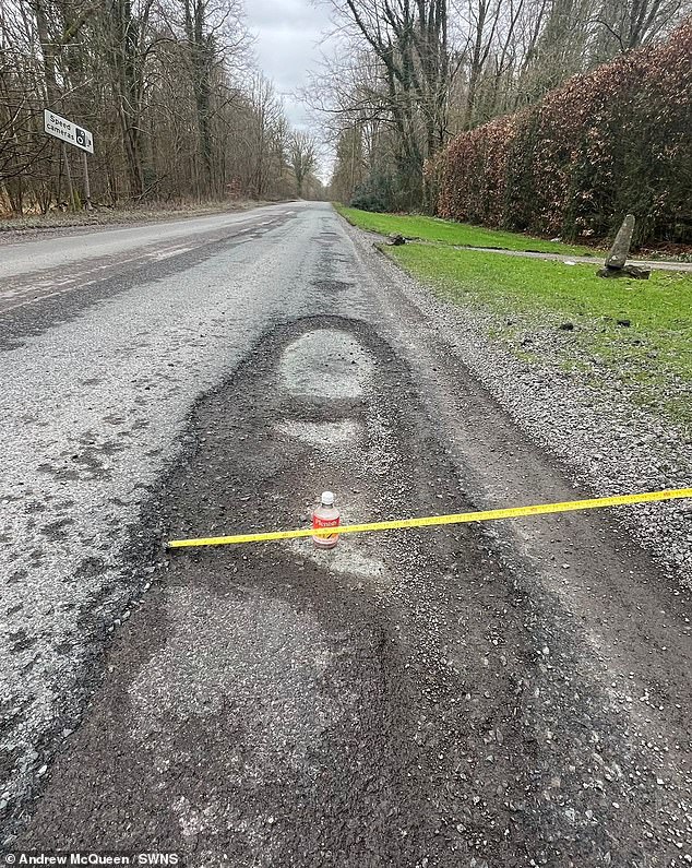Mr Mcqueen said that by the time he had seen the pothole, he was already going through it at 40mph