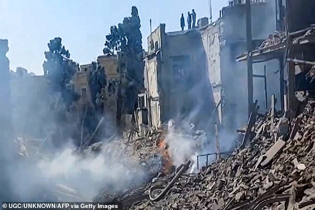Rubble and destroyed buildings in Tehran after the US and Israel launches strikes on the city on February 28, 2026