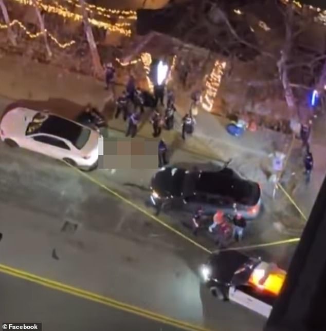 Footage shared to social media showed a heavy police presence at the scene, as a shirtless individual lay dead in the street. It is unclear if the deceased individual was the shooter or a victim