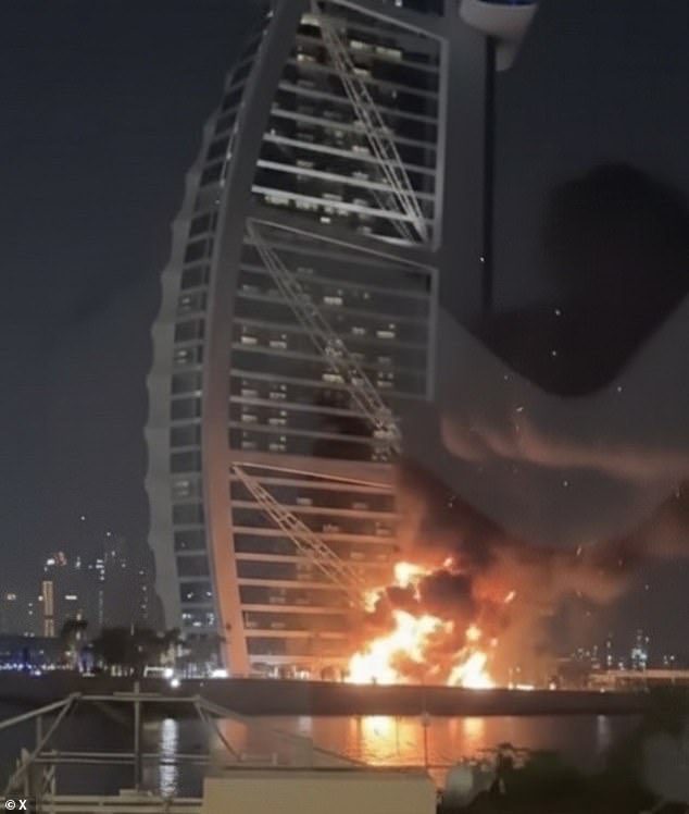 Iran bombed the Burj Al Arab (above) and Palm Jumeirah in retaliation to US and Israeli strikes on its soil