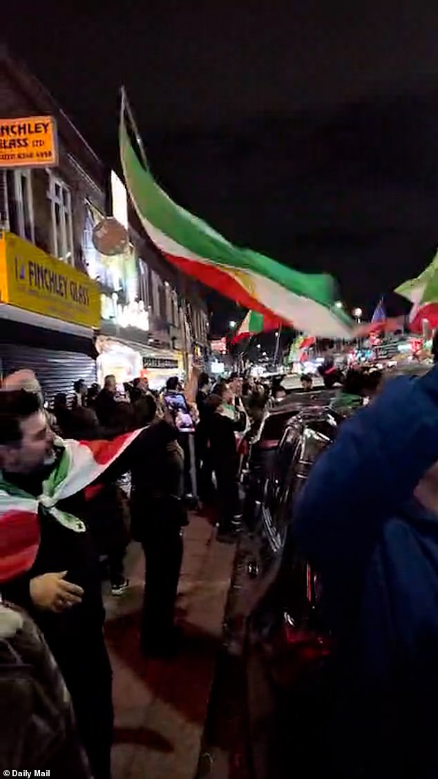 Footage showed residents of the London borough blaring music from their cars and cheering
