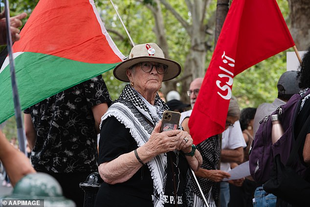 The protesters labelled a joint attack by the US and Israel 'illegal'