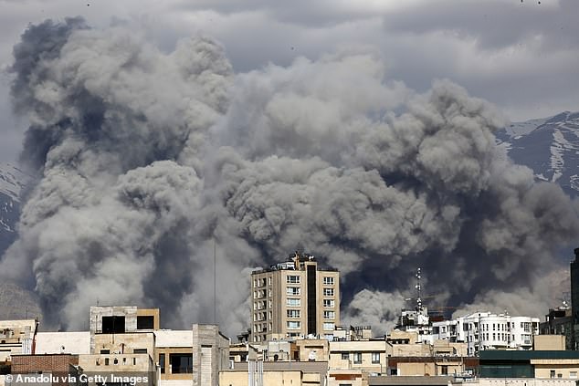 Smoke rises in Tehran after the Iranian capital was targeted in US and Israeli attacks