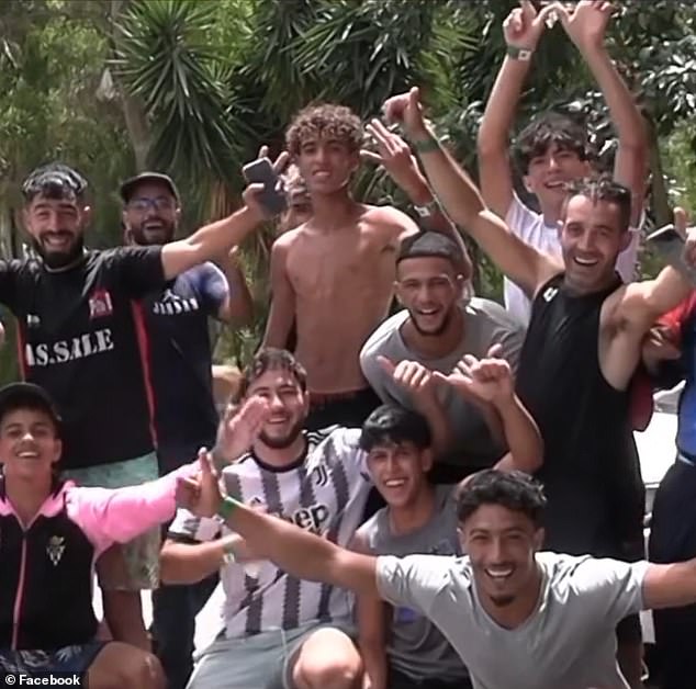 Is this the video that sparked the Ceuta migrant invasion? Group of 30 grinning Moroccans raise their thumbs after making illegal crossing days before 60,000 flooded into the Spanish enclave
