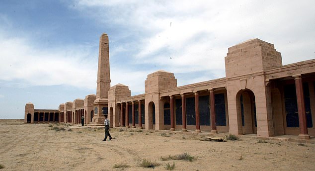 The vast memorial in the deserts outside the Southern Iraq city of Basra which contains the names of thousands of British Empire soldiers who died in the First World War, which now lies in semi-ruin