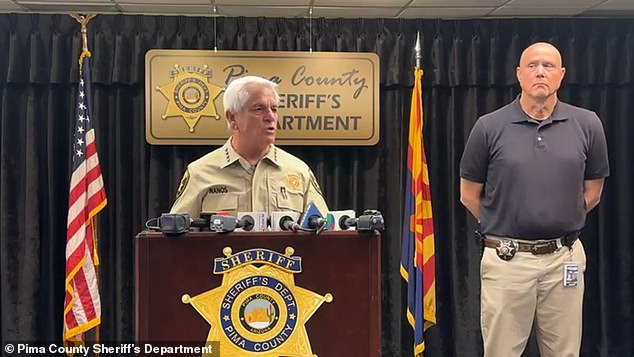Pima Count Sheriff Chris Nanos is pictured here at a press conference with Sgt David Stivers seen to his right