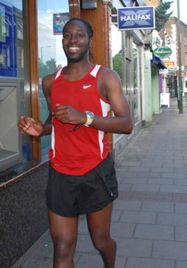 Professor Arday runs the first of 30 marathons across 35 days in 2010, which was shown to raise £6,285 for the Shooting Star Children¿s Hospices