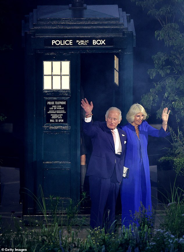 The King and Queen emerge from the Tardis at the opening ceremony