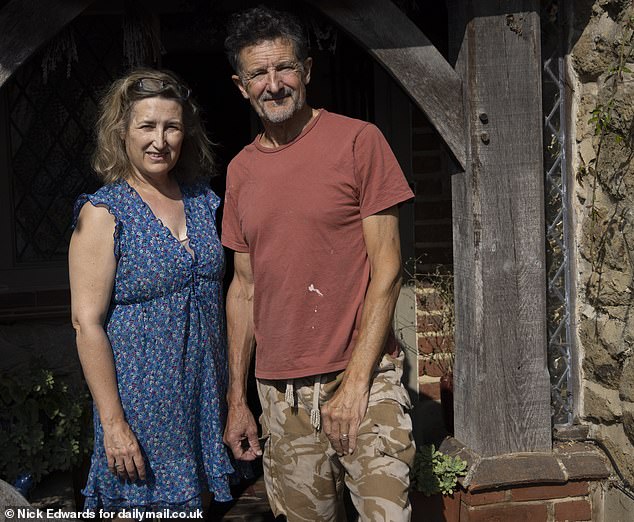 Jane and Tony Ferdinand live right on the boundary and are governed by Thames Water. They have been using their bath water in a desperate bid to save their garden