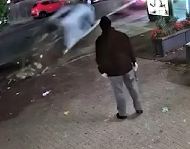 Moment ram-raiding thieves tow cash machine out of the ground - after trying to smash into it with a hammer didn't work