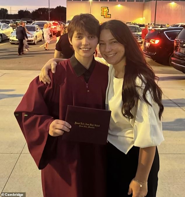He now fighting for his life after his heart stopped for about 20 minutes at the hospital, his mother, Nicole Emery (pictured together), said in an update on Tuesday