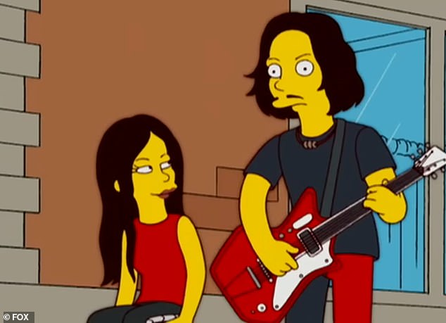 Meg and Jack White are pictured in a 2006 episode of The Simpsons, where they played themselves