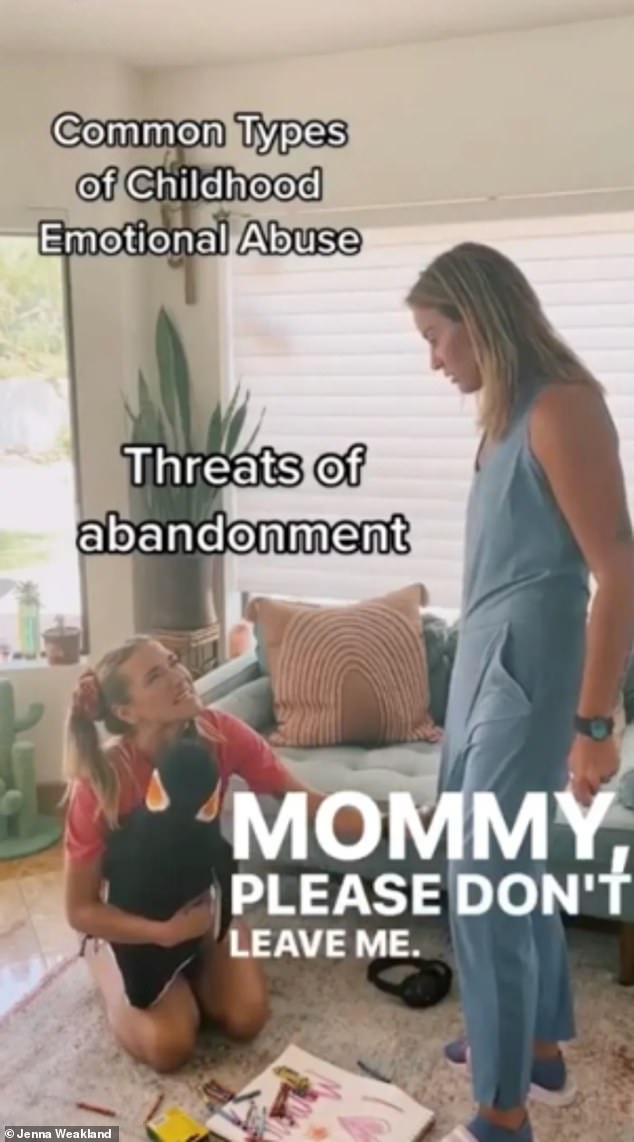 In posts to Instagram, Weakland role-played as LePera's daughter, wearing pigtails and kneeling on the floor as LePera played an emotionally abusive mother - skits that Weakland now says she regrets