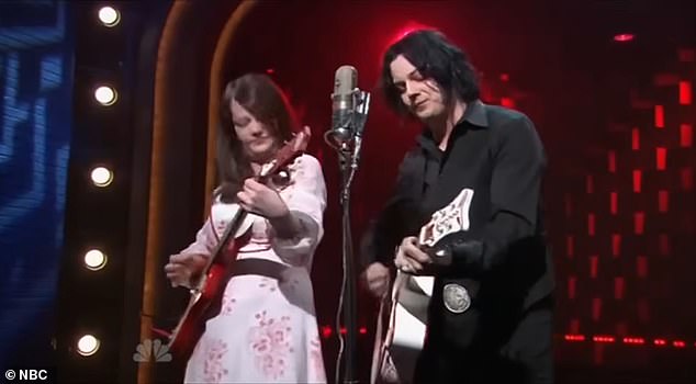 Meg is seen with Jack on The Conan O'Brien Show in 2009. This was her final sighting in public - until earlier this week