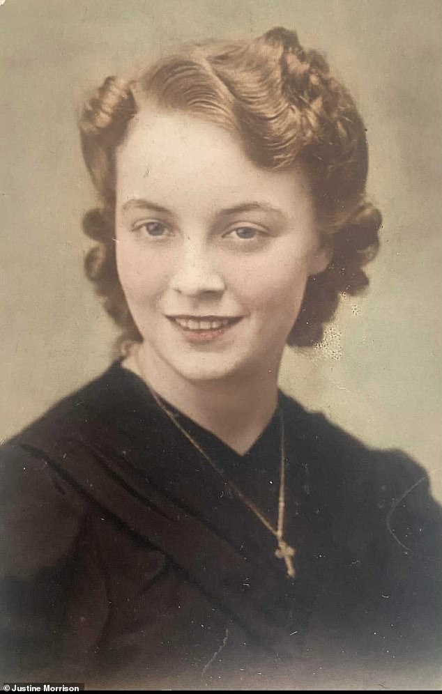 Joyce pictured when she was 16. Mrs Morrison said she found it hard to remember her mother before her illness