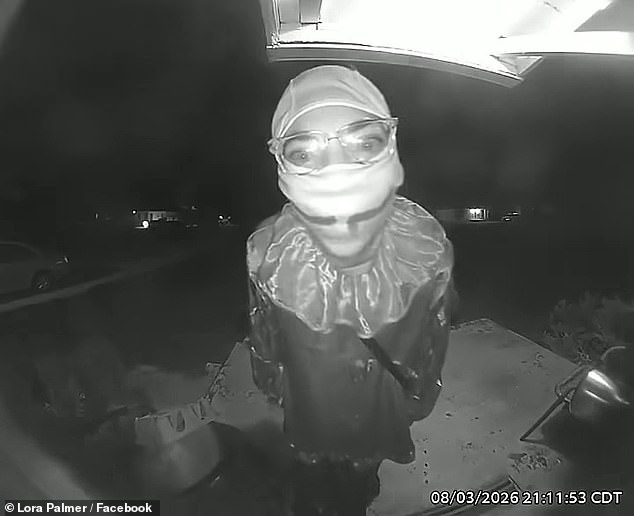 Wild-eyed boy, 15, dressed as CLOWN went door-to-door in chilling ring video before allegedly murdering elderly neighbor, 78: 'I've got a gift for you'