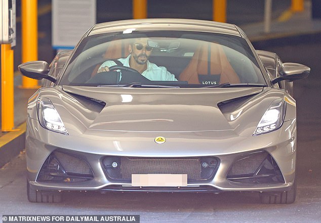 Kesserwani (above in his $175,000 Lotus Emira) is the founder of Medisport Clinic and boasts of treating professional sportspeople, including cricketers, and NRL and AFL players