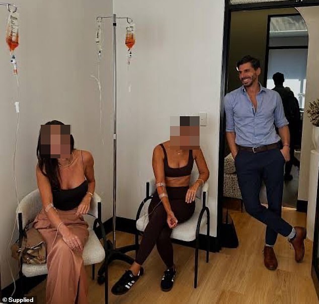 Medisport Clinic is described on its website as 'the premier destination for sports performance physiotherapy'. Kesserwani is pictured with patients who are unrelated to the allegations